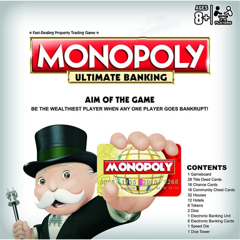 Board game Monopoly Ultimate Banking | bộ trò chơi cờ tỷ phú 4.0 ngân hàng điện tử có máy ATM quẹt thẻ tự động electronic