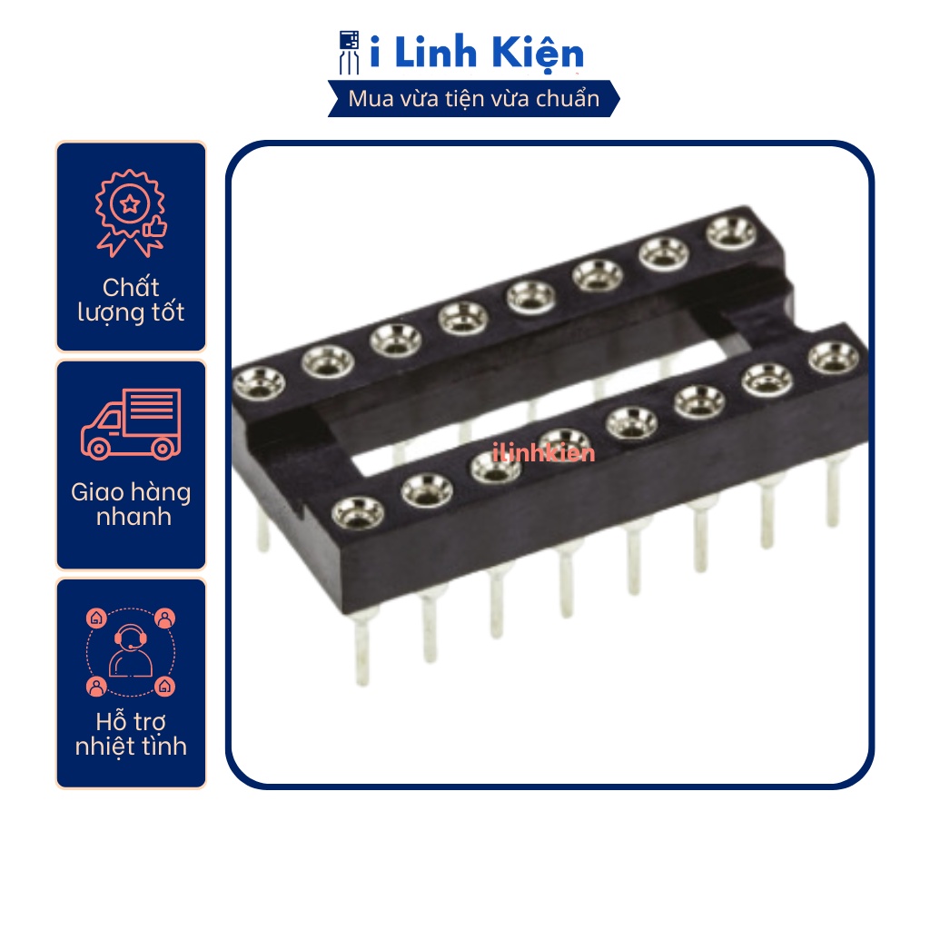 Đế IC 16 chân DIP-16 loại tròn chất lượng tốt