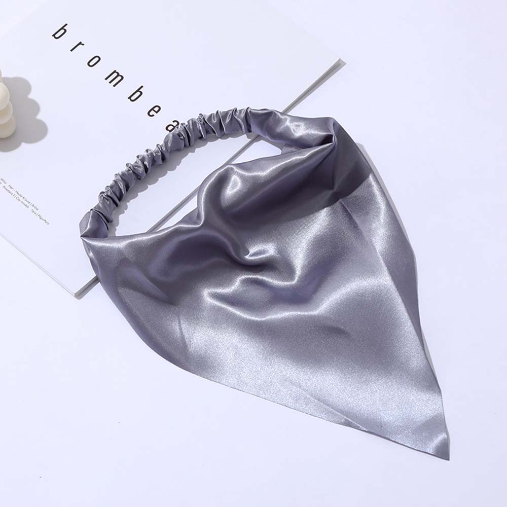 Băng Đô Cài Tóc Bằng Lụa Satin Co Giãn Hình Tam Giác Nhiều Màu Thanh Lịch Cho Nữ