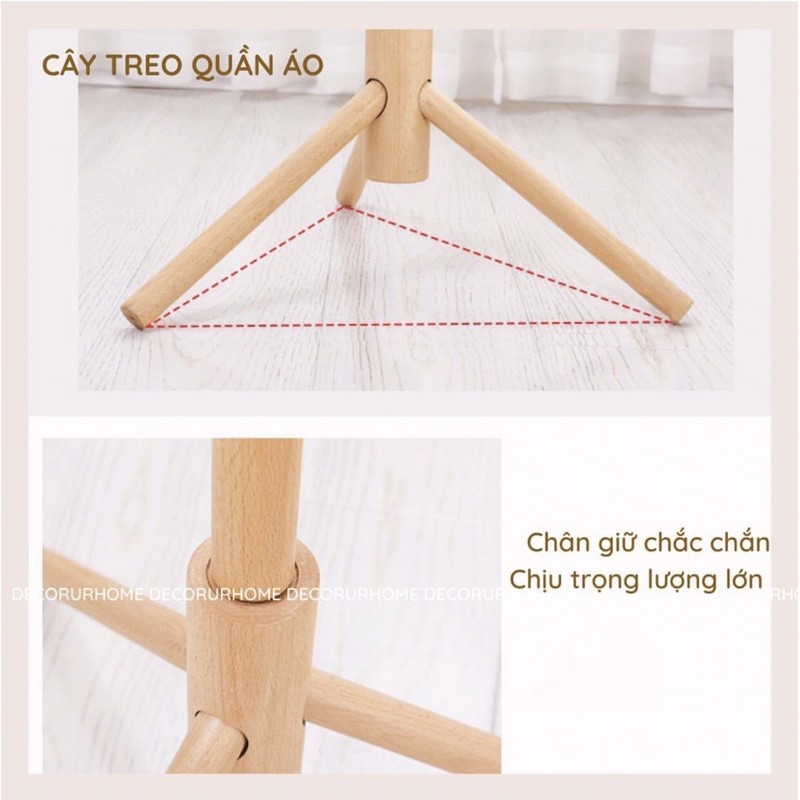 Cây Treo Quần Áo Gỗ Beech- Phong cách Scandinavian Hiện đại( ảnh thật)