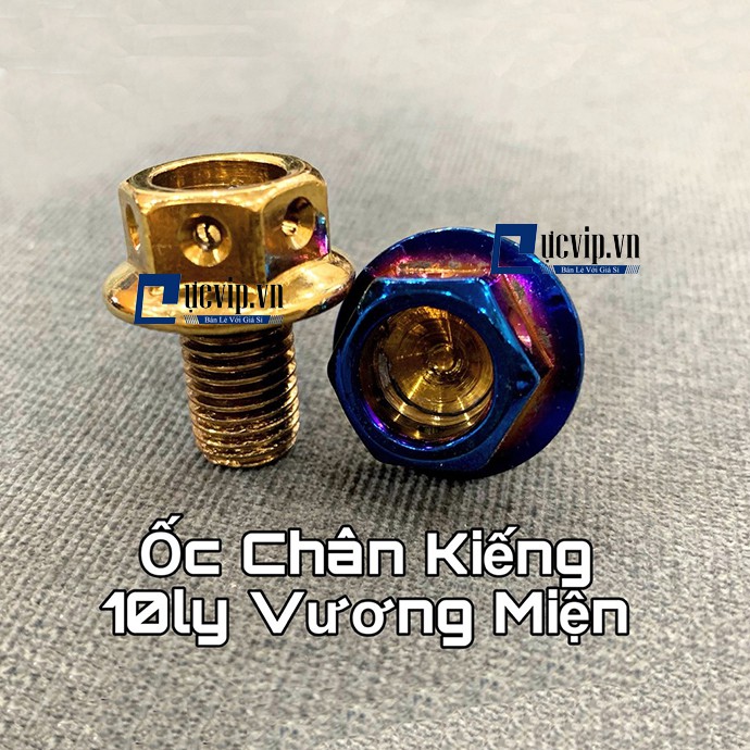 (BÊN TRÁI) Ốc Chân Kiếng Vương Miệng 10ly Xi Titan, Vàng MS 1749