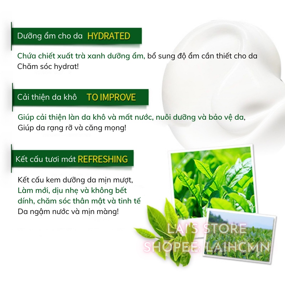 Kem Dưỡng Ẩm Tinh Chất Trà Xanh Rorec (50g) Green Tea Water Gream Dưỡng Ẩm, Ngừa Mụn, Kiểm Soát Dầu, Sáng Da Chính Hãng