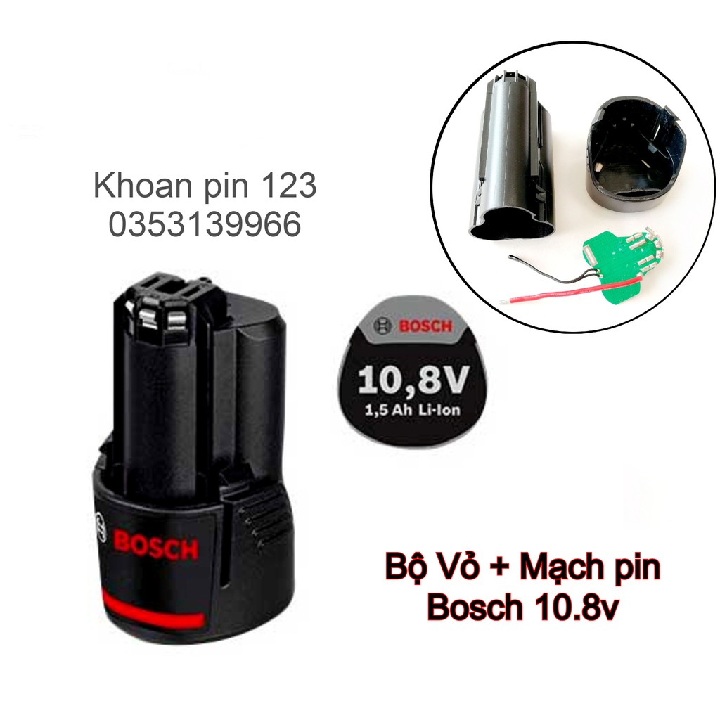 Vỏ pin và mạch pin Bosch 10.8V/12V Li-ion 3.7V nhận sạc zin