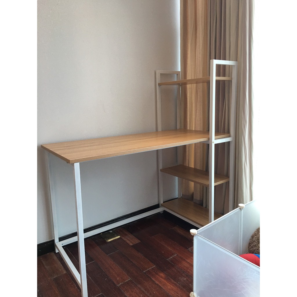 Bàn Làm Việc, Bàn Máy Tính Cao Cấp Chân Sắt Mặt Gỗ Kèm Giá Sách Đa Năng (có ảnh thật) | BigBuy360 - bigbuy360.vn