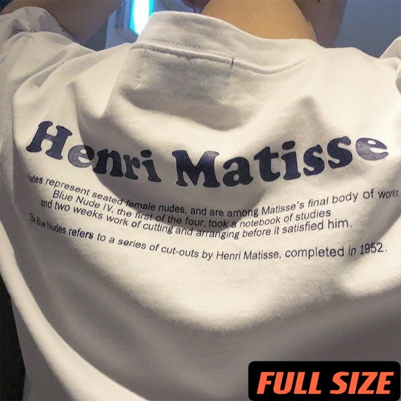 Áo thun phông logo Free Size T268 tay lỡ form rộng HENRI MATISSE Unisex