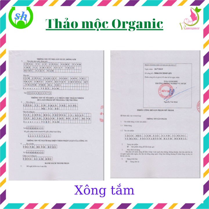 THẢO MỘC XÔNG TẮM SAU SINH Vimama- hộp 15 gói