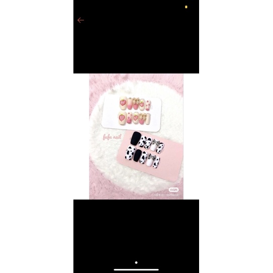 NAIL BOX GIÁ RẺ. SET 10MÓNG UP MẪU DÂU TÂY VÀ BÒ SỮA