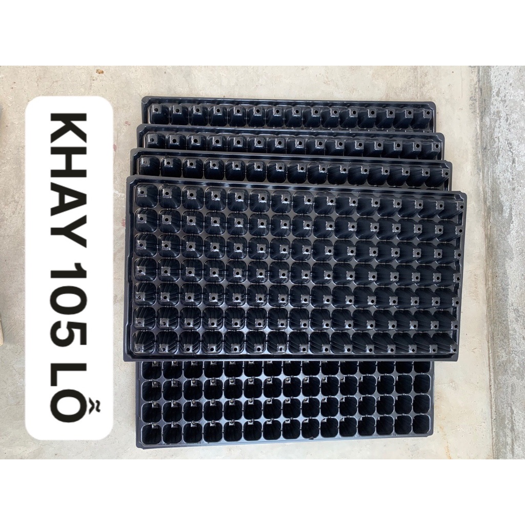10 KHAY ƯƠM 105 LỖ NÔNG ( BẠT CHỐNG CỎ, LƯỚI CHỐNG NẮNG, DỊCH TRUYỀN CHO CÂY...)