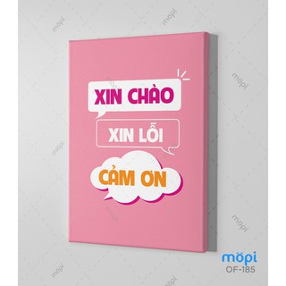 Tranh Trang Trí Treo Tường Tạo Động Lực Cho Nhân Viên: Xin Chào Xin Lỗi Cảm Ơn