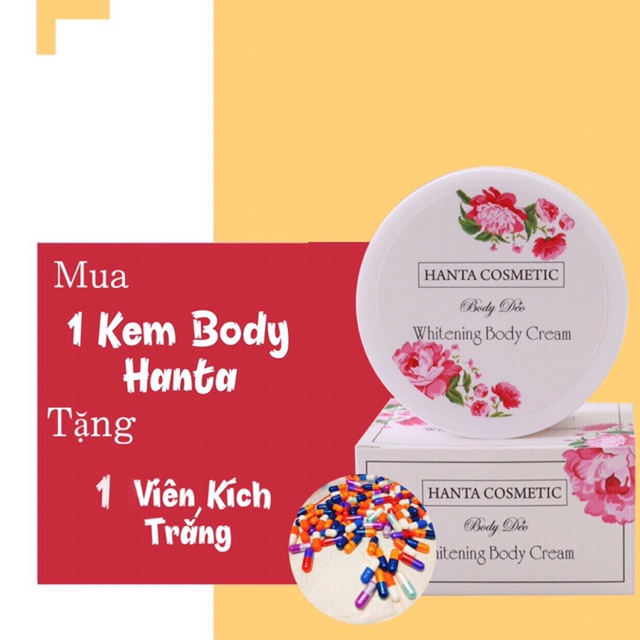 (HÀNG CHÍNH HÃNG) HANTA COSMETIC Kem Body Dẻo - Whitening Body Cream