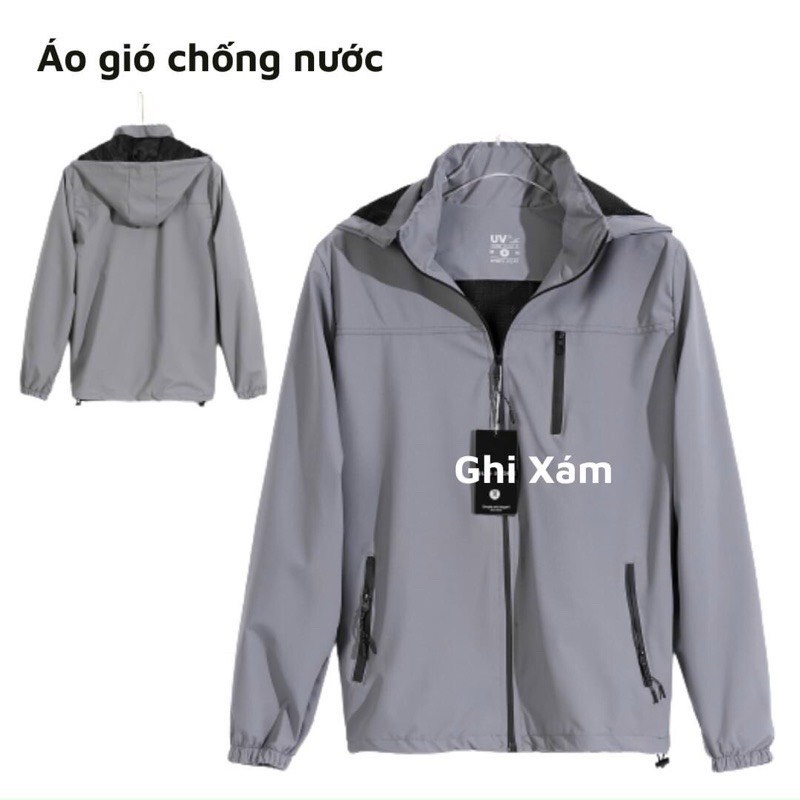 Áo Khoác Gió Nam Nữ Có Mũ Cao Cấp 2 Lớp, Chất Liệu Gió Phủ Nano Chống Nước Chống tia UV