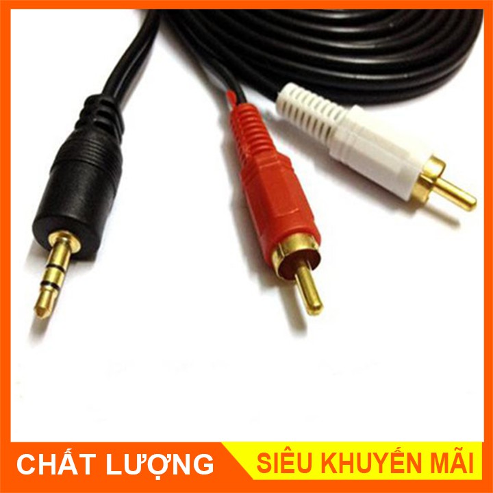 Cáp loa đầu Jack 3.5mm ra 2 đầu hoa sen AV dài 1.5 mét