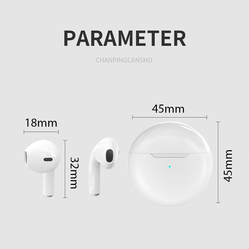 Tai Nghe Bluetooth 5.0 Không Dây TWS Cảm Ứng Điều Khiển Cảm Ứng Hàng Mới Chính Hãng Pro6 Dành Cho Iphone Xiaomi Phones