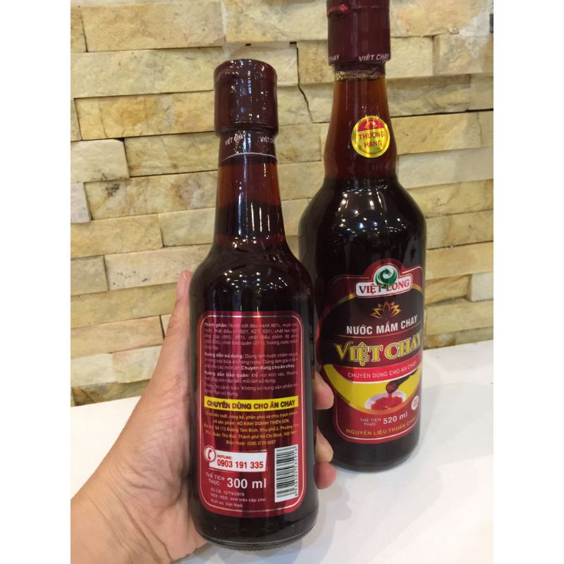 Nước mắm chay Việt Chay thương hiệu Việt Long chai thủy tinh ngon thượng hạng - Đậm đà hơn - ngon hơn - tinh tế hơn