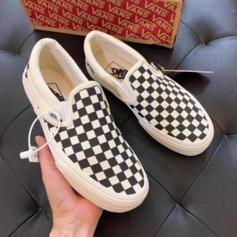 Giày thể thao vans lười caro nam nữ  Giày slip on kẻ ô hot 2022