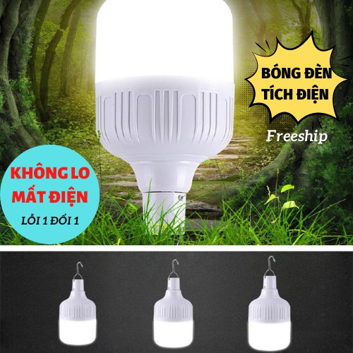 Bóng Đèn Tích Điện, Bóng Đèn Led Sạc Tích Điện Đa Năng Bi Kèm Móc Treo Tiện Lợi