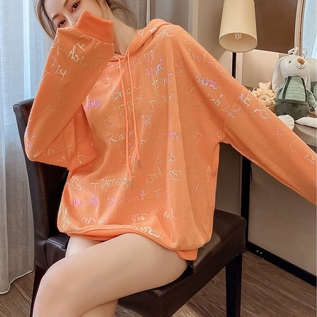 Áo hoodie ZHELIHANGFEI dáng rộng tay dài thời trang