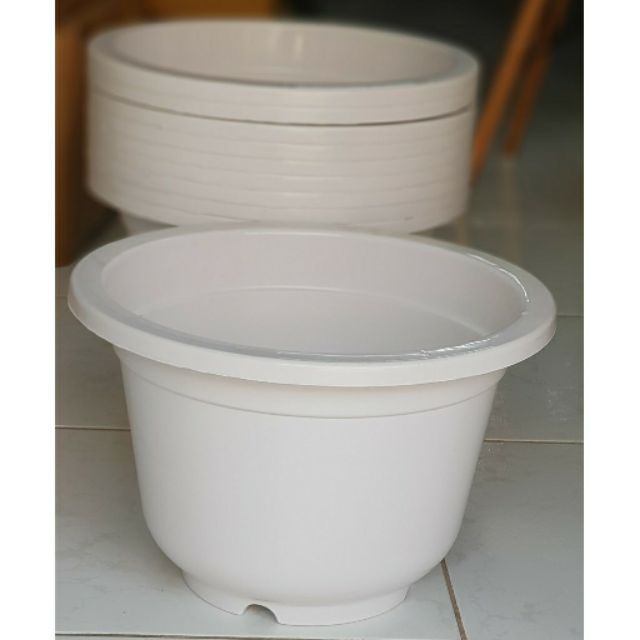Bộ 10 chậu tròn trắng T32cm