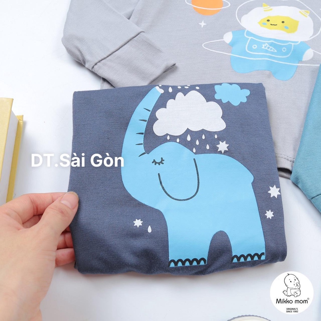 Áo rời dài tay mỏng điều hòa vải thun lạnh mềm Mikko mom bé trai bé gái 7-17kg