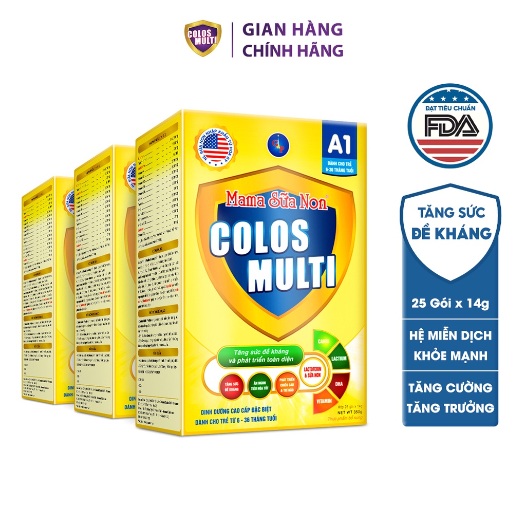 [Mã MKBCOL5 giảm 10% đơn 600K] Combo 3 hộp Sữa bột Colosmulti các loại Pedia, A0, A1, Grow IQ, Biotic, Pedia Gold