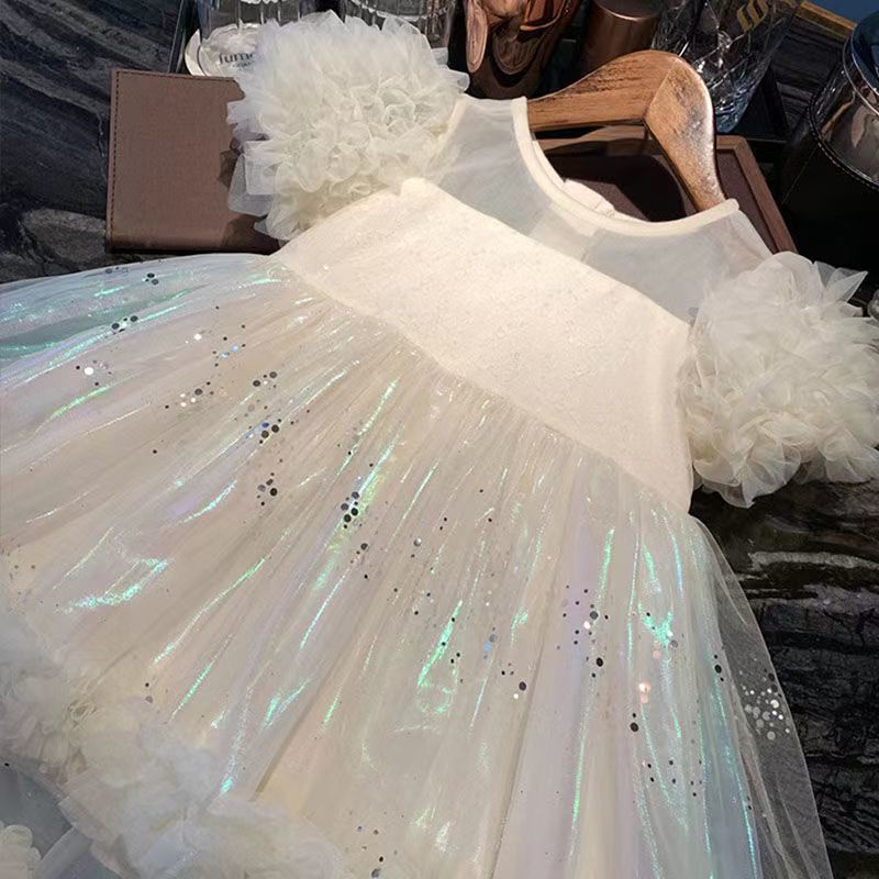 Đầm Công Chúa Thiết Kế Tay Ngắn Phong Cách Phương Tây Thời Trang Mùa Hè Mới Cho Bé Gái