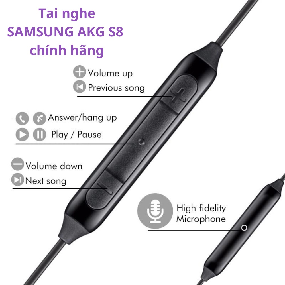 Tai Nghe Samsung Akg S8 Tueman, Tai Nghe Có Dây Nhét Tai Chính Hãng Âm Thanh Xuất Sắc Dây Bọc Dù Chống Rồi Chống Đứt