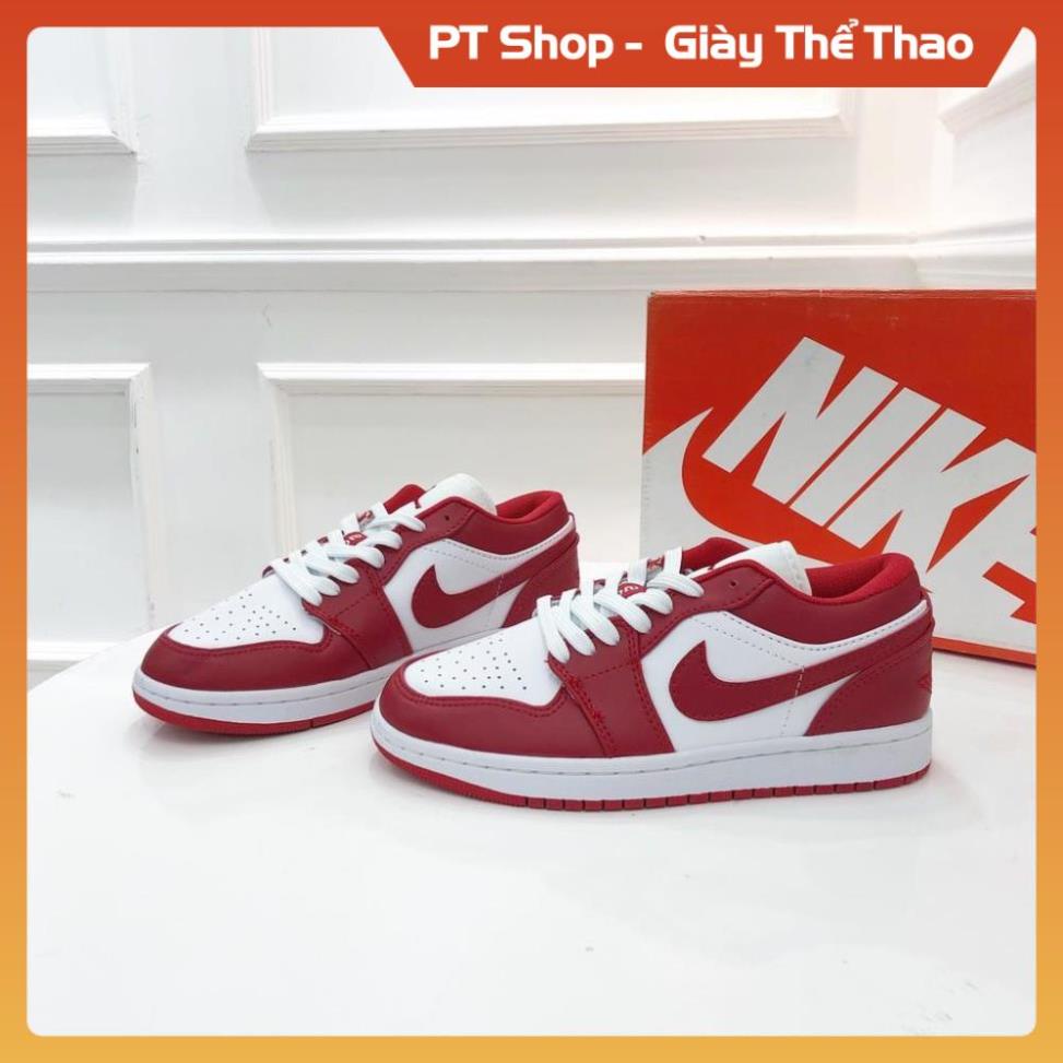 [Hàng Tôt + FreeShip] Giày Sneaker JD1 Cổ Thấp Màu Đỏ Trắng Xịn Sò, Giầy JD nam nữ Hot hít