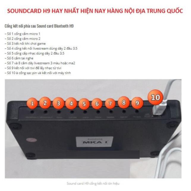 Mua ngay Sound Card Karaoke Live Stream H9 Tặng Kèm Dây Live Stream [Freeship 10k]