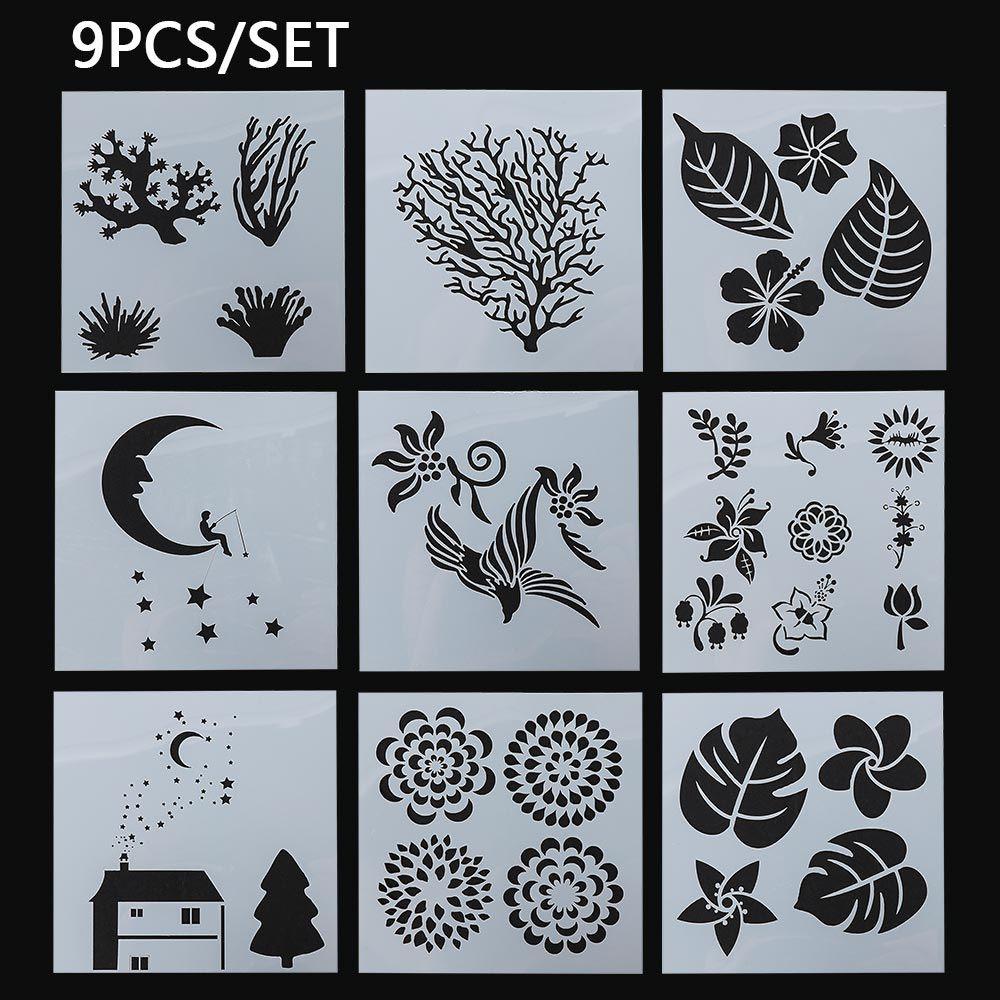 Set 9 Khuôn Dập Nổi Họa Tiết Trang Trí Thiệp Đa Năng Tiện Dụng
