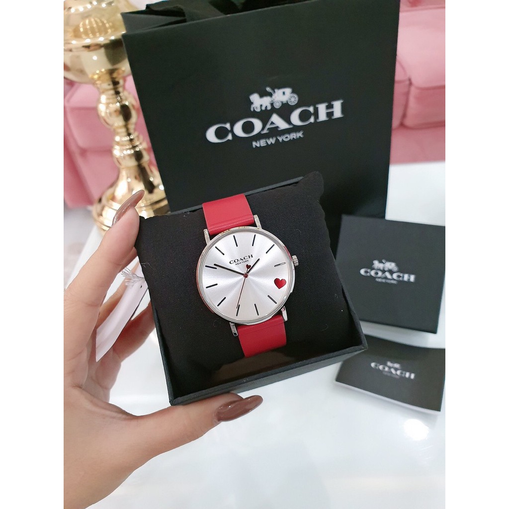 Đồng Hồ Nữ Coach Perry Love , Dây Da , Fullbox hãng( 💗 𝐐𝐮̀𝐚 𝐭𝐚̣̆𝐧𝐠 𝟏𝟒/𝟐 𝐜𝐮̛̣𝐜 𝐱𝐢𝐧𝐡 💗)