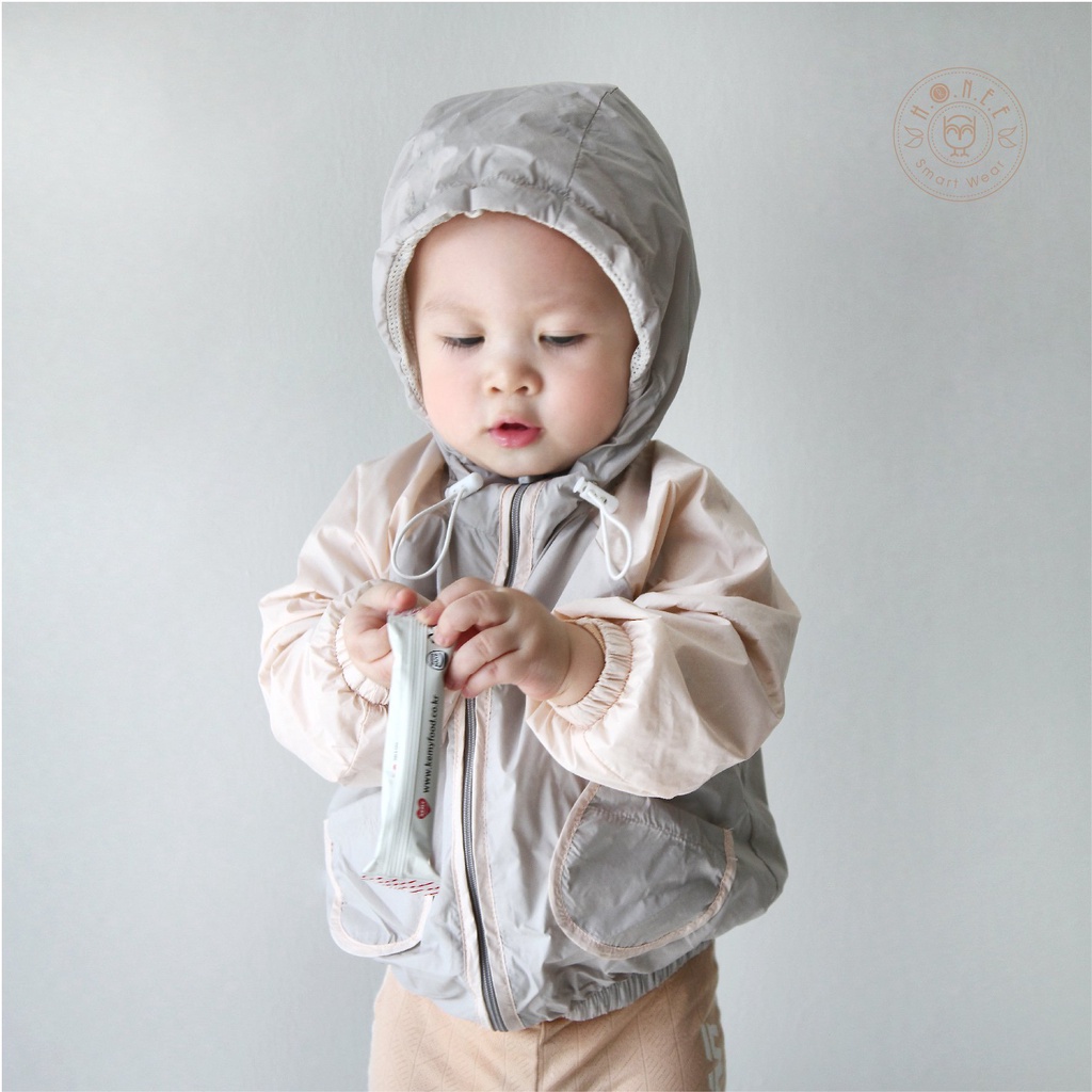 Áo khoác gió/ áo khoác phao có mũ mềm mát cho bé HRNEE