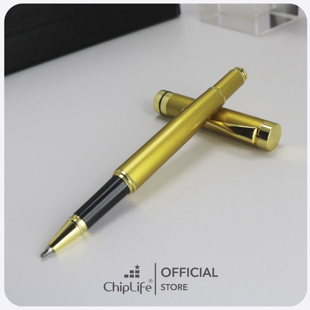 Bút ký cao cấp CHIPLIFE P027VV vàng - Ngòi 0.5mm mực xanh