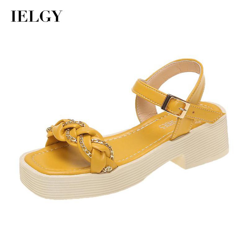 IELGY sandals female fairy style Korean thick-soled thick heel with skirt