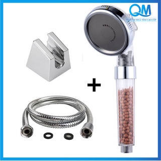 [ Có Video ] Bộ tay sen tắm siêu bền nhựa ABS to có hạt Nano 3 chế độ nước sang trọng phù hợp mọi nhu cầu sử dụng - QM06
