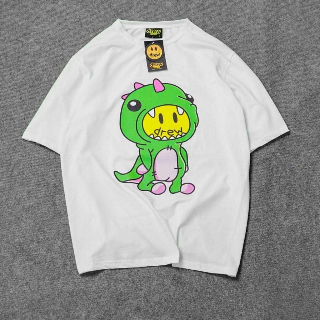 Áo thun tay lỡ DREW Khủng Long MSW Town, áo phông cotton nam nữ unisex