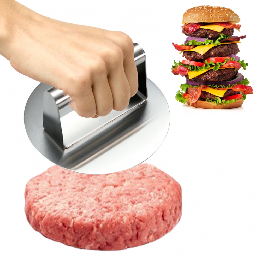 Dụng Cụ Ép Thịt Làm Bánh Hamburger Bằng Thép Không Gỉ Không Dính Mịn Chuyên Nghiệp