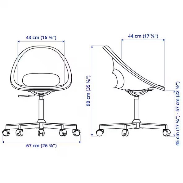 GHẾ XOAY LOBERGET MALSKAR IKEA TRẮNG