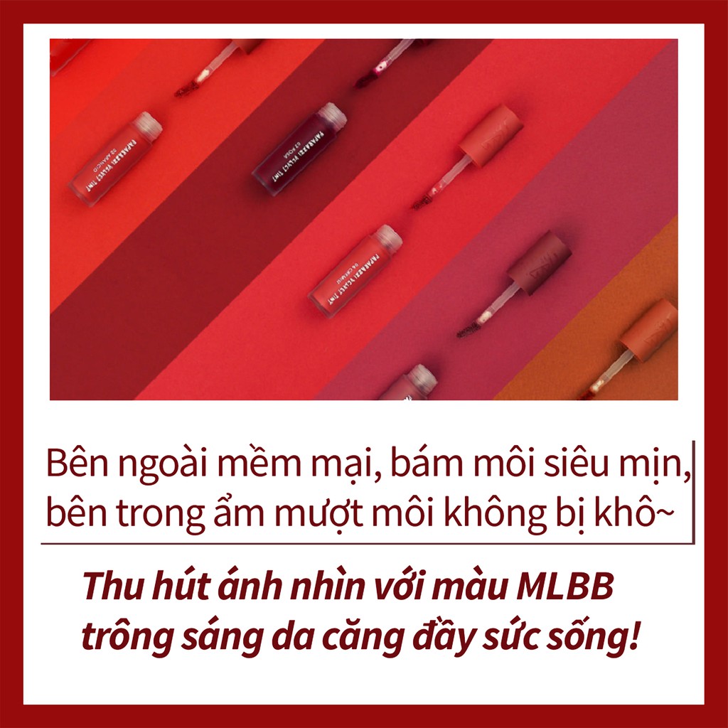 OnePick) Son kem siêu mịn, lên màu chuẩn, nhẹ môi, lâu trôi, màu sắc quyến rũ [ShionLe PAPARAZZI VELVET TINT 4.5g 6 màu] | BigBuy360 - bigbuy360.vn