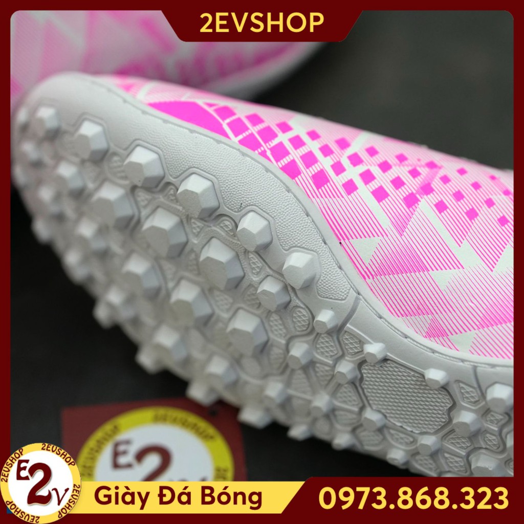 Giày đá bóng thể thao nam Fovi Debut Hồng, giày đá banh cỏ nhân tạo đế mềm - 2EVSHOP