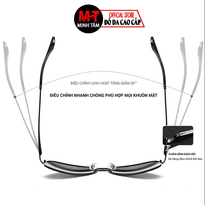 [Mã FASHIONMALLT4 giảm 15% tối đa 30K đơn 150k] Mắt kính Minh Tâm thời trang phân cực unisex MT505 , đen | BigBuy360 - bigbuy360.vn