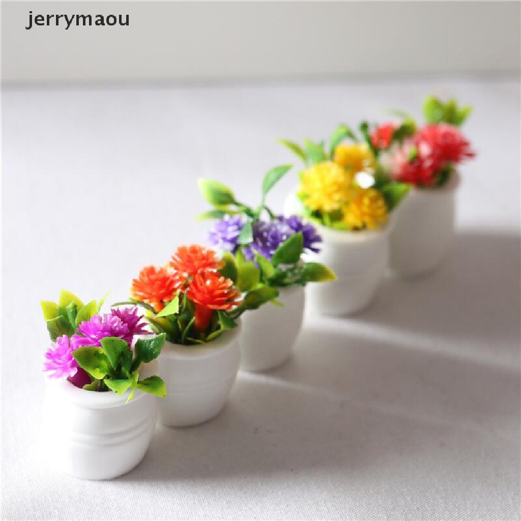 [JER] Set 3 Chậu Cây Xanh Trang Trí Nhà Búp Bê Thu Nhỏ 1: 12