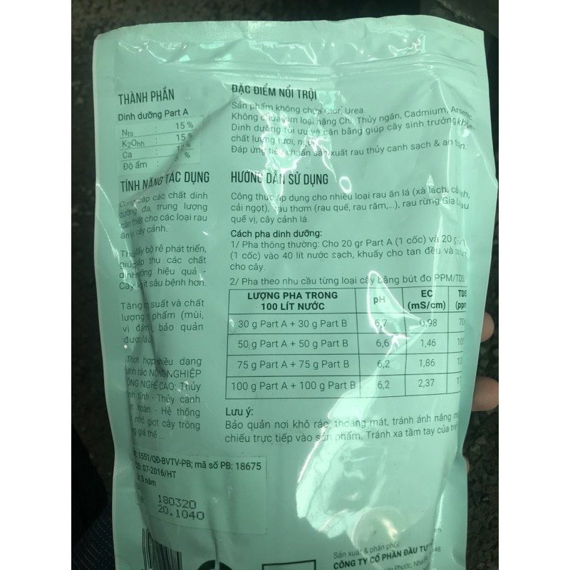 Dung dịch thuỷ canh hợp trí hydro leafy 1 kg