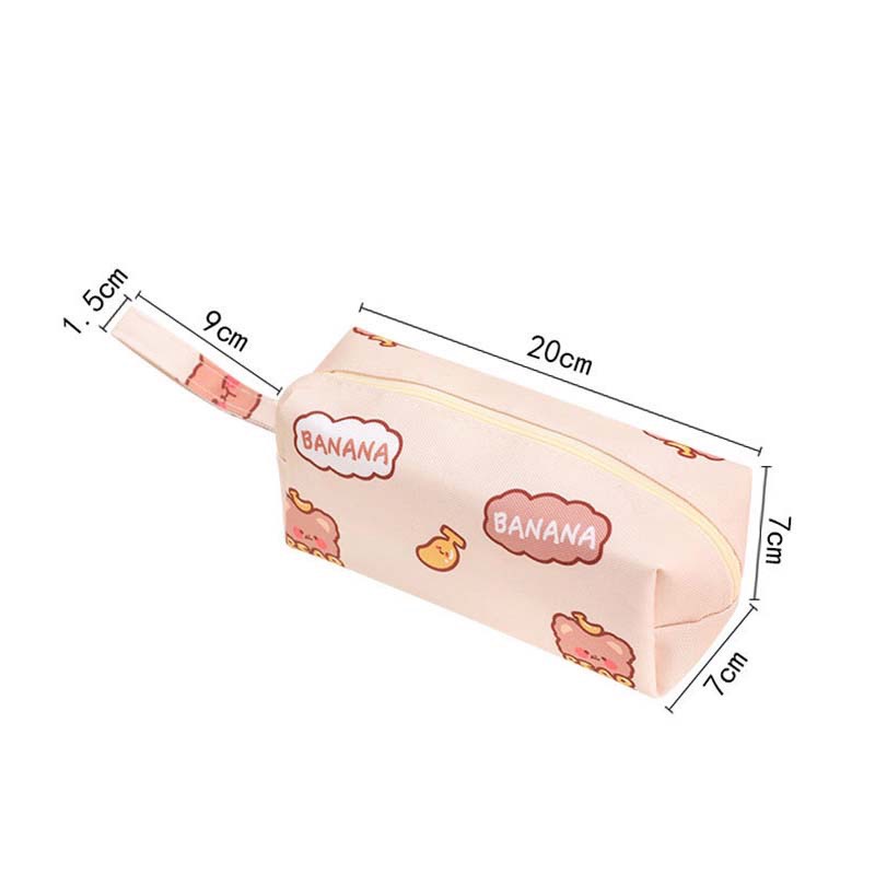 Túi Đựng Bút Cỡ Lớn Hình Gấu Hoạt Hình Dễ Thương Cute Bằng Vải Canvas