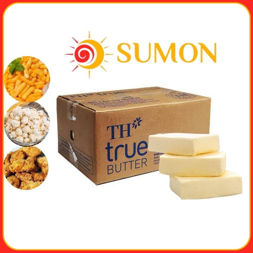 Bơ lạt TH TRUE MILK SUMON bơ TH ( 1KG ) dùng làm nguyên liệu bánh, chiên, bắp rang bơ MS49