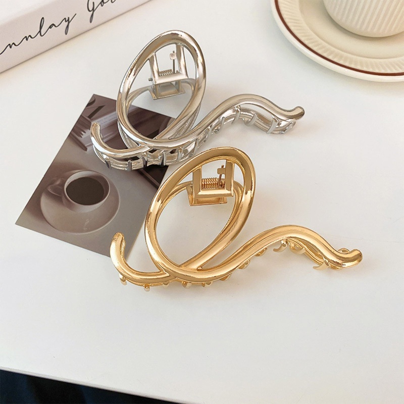 Kẹp Tóc Lớn Bằng Hợp Kim Họa Tiết Da Rắn Lấp Lánh Sang Trọng Cho Nữ