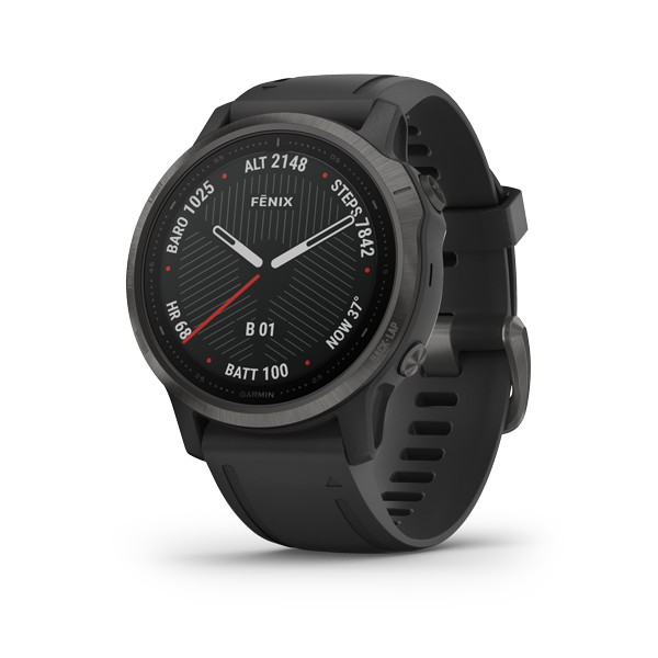 Vòng đeo tay theo dõi sức khỏe GarminFēnix 6S - Sapphire, Carbon Gray DLC with Black Band_010-02159-7F - Hàng Chính Hãng