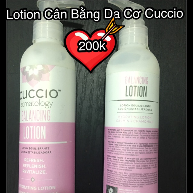 Lotion Yoga Cuccio - Cân bằng Da và Cơ Mỹ