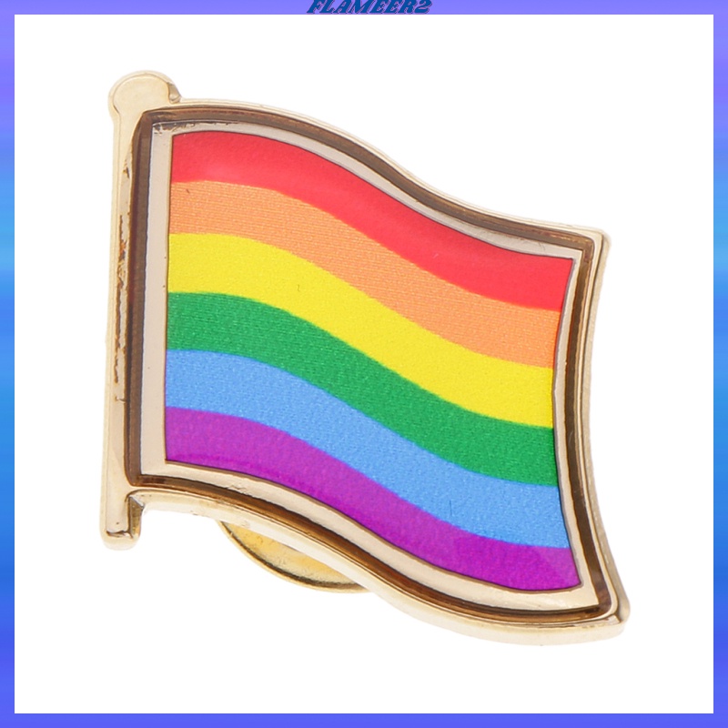 [FLAMEER2]Rainbow Flag Metal Pin Badge-LGBT Lesbian Gay Diversity Pride Symbol