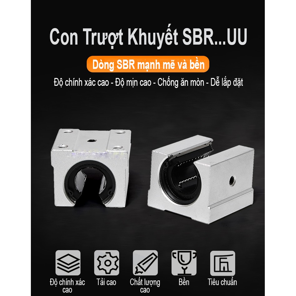 Con Trượt Khuyết Ø12, Ø16, Ø20, Ø25 Giá Rẻ Loại Tốt (Chuyển Động Trơn Tru - Bền - Không Giật - Không Kẹt - Chính Xác)