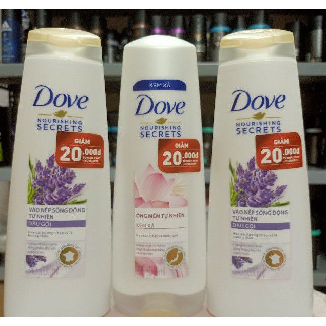 DẦU GỘI Dove 330ml  / Kem XẢ DOVE HOA SEN NHẬT VÀ Lavender